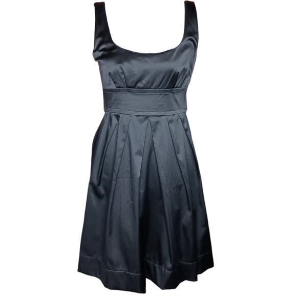 Vintage Y2k Dress Babydoll Pleated Satin Tie Belt Cocktail Party Size 9 Medium